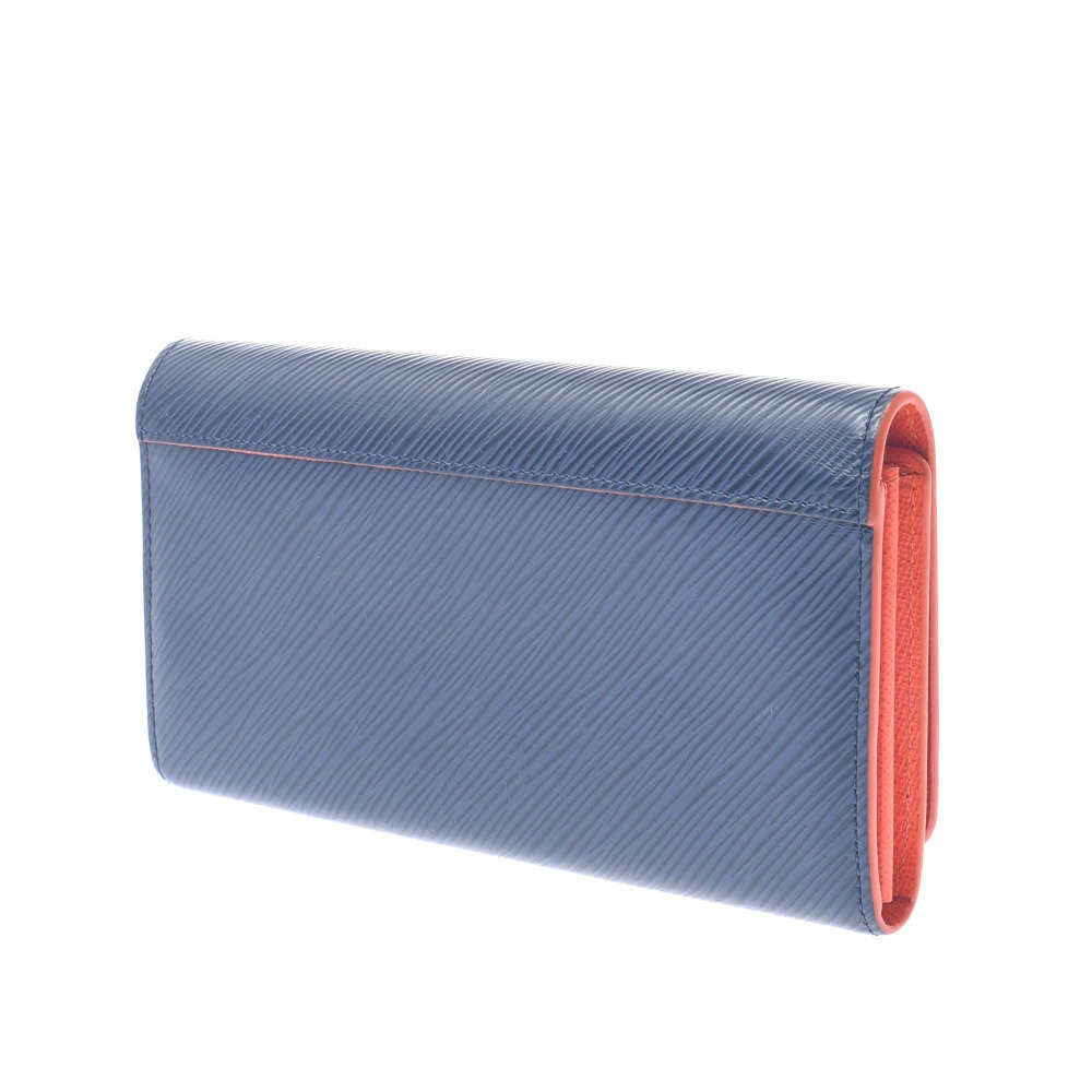 Louis Vuitton Wallet Epi Portefeuille Rice Indigo Twist Long Leather Sun Blue